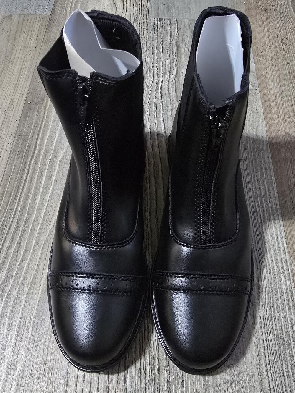 Tuffrider Children's Black Front-Zip Ankle Boots